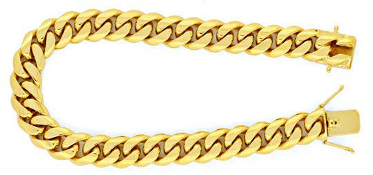 Original-Foto 1, FLACHPANZER-GOLDARMBAND GEWÖLBT, MASSIV GELBGOLD LUXUS!