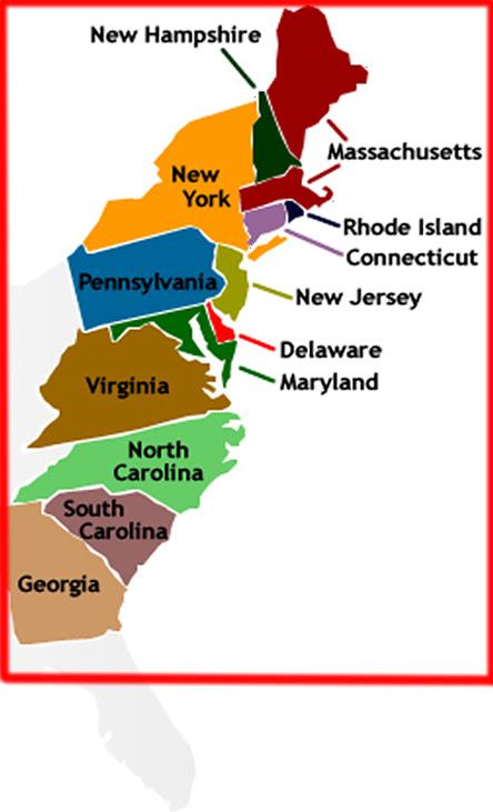 Free Picture Of The 13 Colonies Map, Download Free Picture Of ...