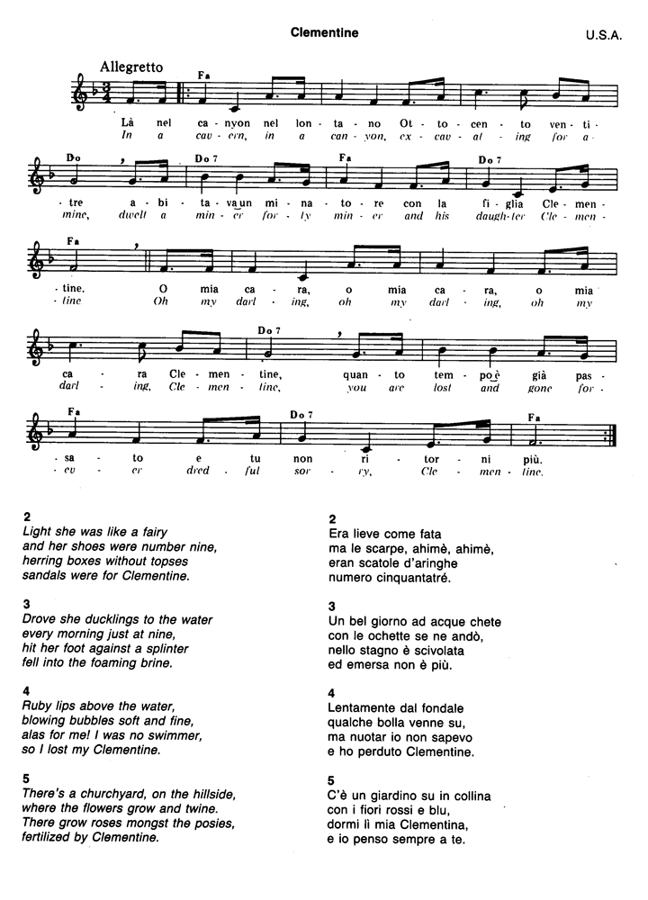 Clementine Easy Sheet Music Easy Sheet Music