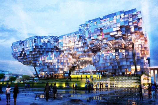 design act, my dream our vision, sustainable architecture, pixel building, green building, sustainable design, singapore architecture, digital cloud skyscraper, modular architecture