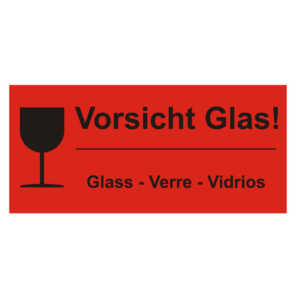 Vorsicht Glas! - Verpackungskennzeichen - Aufkleber-Shop