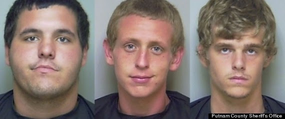 Darrin Edwards, Tyler Jones, and James Smith were arrested for allegedly stealing an aluminum chicken statue. 