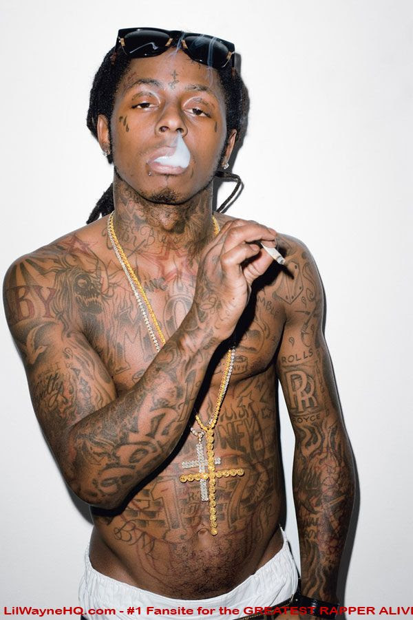 Lil Wayne Tattoos You can see lots of Weezy's chest tats on the pic above 