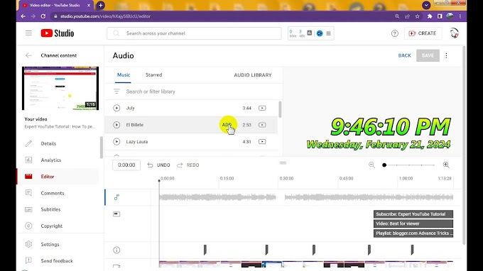 #Banglish Hub : How To Add Audio To YouTube Video from YouTube Audio Library