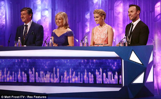 High scores: The judges (L-R Robin Cousins, Karen Barber, Ashley Roberts and Jason Gardiner) were giving out 10s