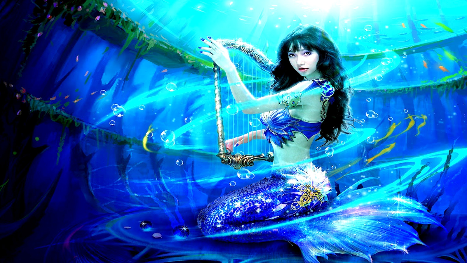 Blue Mermaid - Mermaids Wallpaper (34153262) - Fanpop