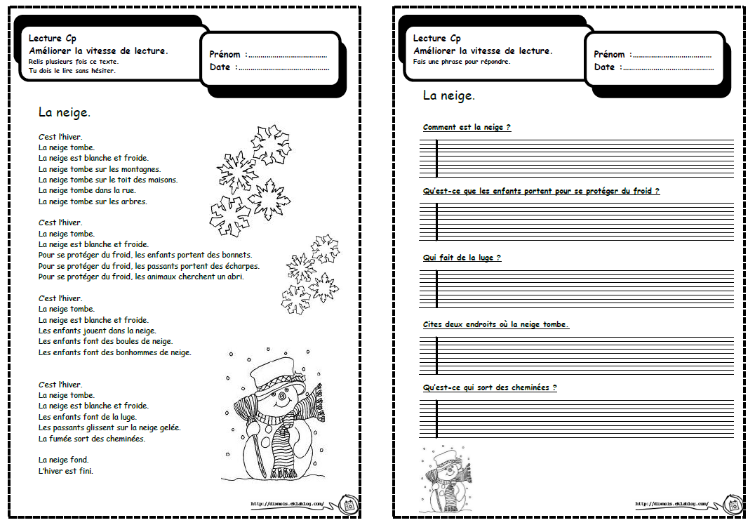 Petits Textes Pour Travailler La Lecture Et La Comprehension En Cp Dix Mois