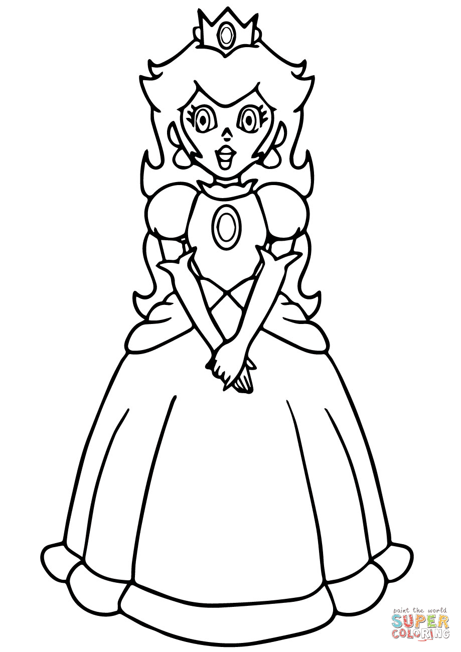 the Super Mario Princess Peach coloring pages