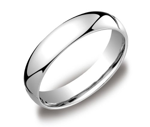 Platinum 5mm Comfort Fit Men's Wedding Band