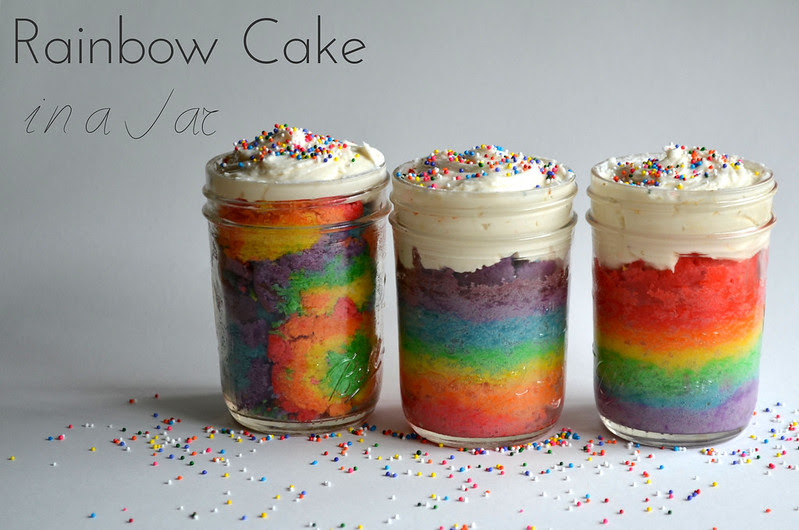 rainbow cake in a jar 1