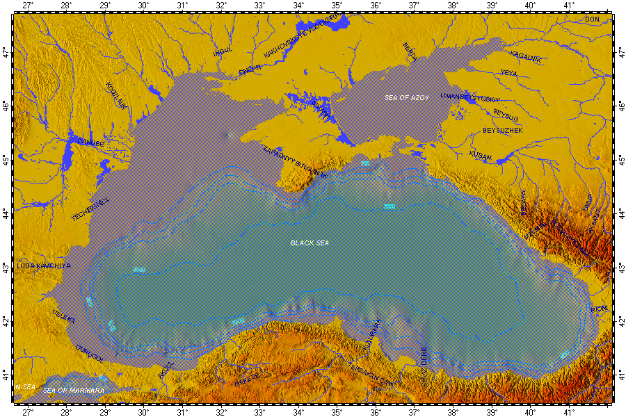 Black Sea Topography With Bathymetry