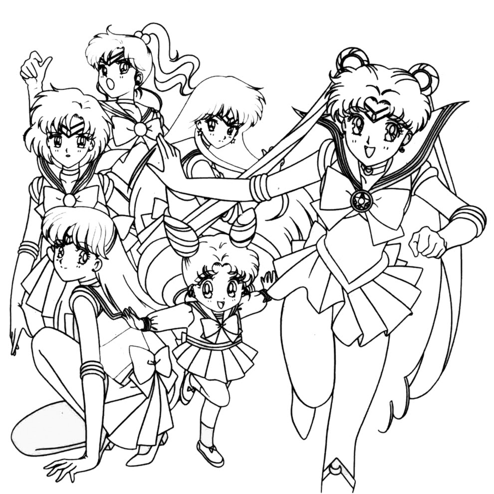 Disegno di Personaggi Sailor Moon da scaricare