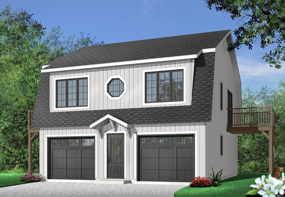 Garage plan with two bedroom apartment
