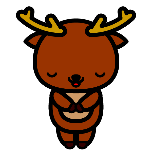 かわいいお辞儀をしている鹿の無料イラスト 商用フリー オイデ43