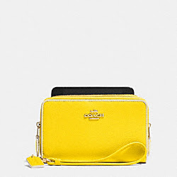 DOUBLE ZIP PHONE WALLET IN COLORBLOCK LEATHER - COACH f63910 - LIDZZ