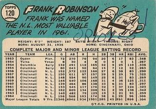 #120 Frank Robinson (back)