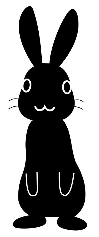 黒うさぎイラスト素材04 Kmsys卯年賀状イラスト素材集
