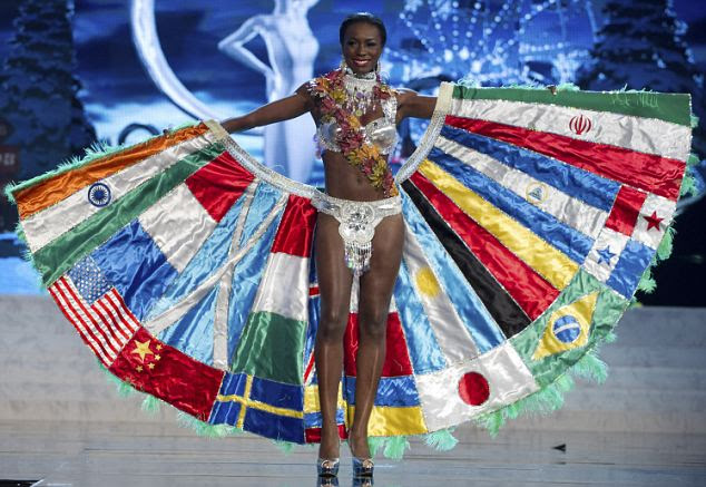 Miss Canada: Adwoa Yamoah celebrated the multiculturalism of Canada by including flags representing its immigrants, but she forgot to include CanadaÂ¿s flag