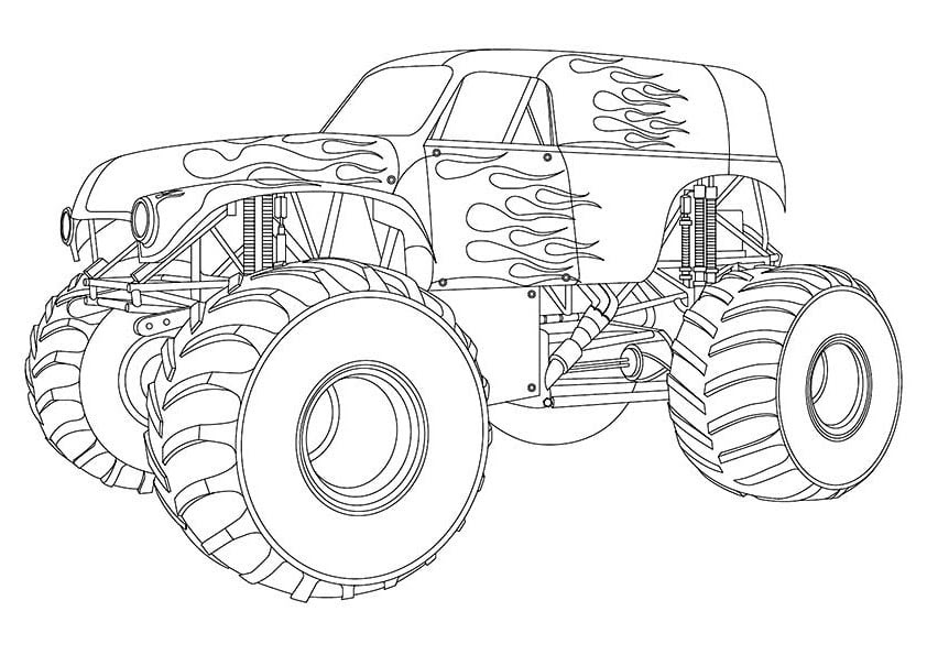 Download Easy Monster Truck Coloring Page - Free Coloring Pages Online