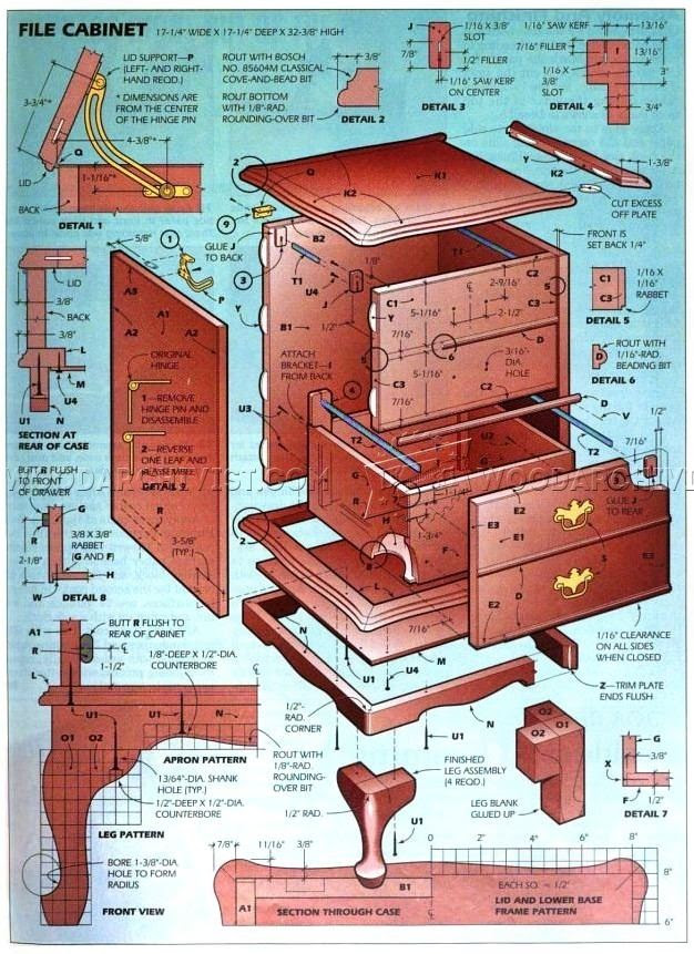 Queen Anne File Cabinet Plans • WoodArchivist