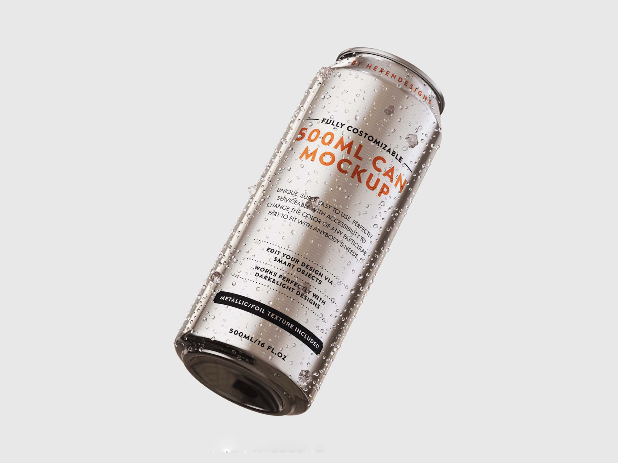 Download Free 500ml Can Mockup Psd