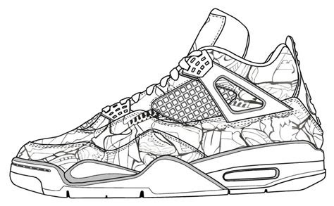jordan shoes coloring page coloring home