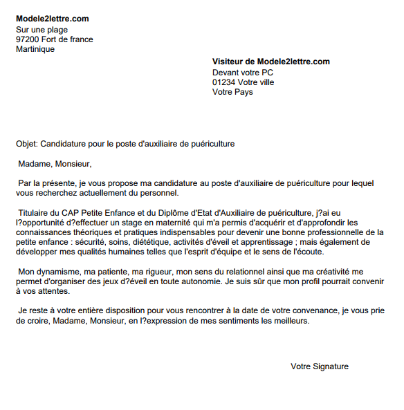 Lettre de motivation pour poste - laboite-cv.fr