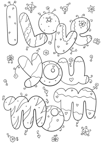 I Love You Mom Coloring Page Free Printable Coloring Pages