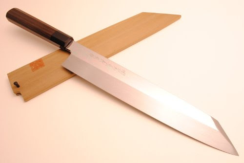 YOSHIHIRO- Honyaki Mirror-Finished Ebony Kiritsuke Chef Multipurpose Knife 11.7