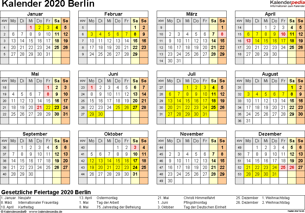 KALENDER 2020 ALS PDF - Calendario 2019