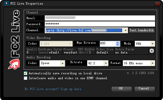 使用xsplit播放高畫質節目 Fc2 Live 使用說明