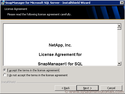 03 snapmanager for sql install Installing Netapp SnapManager for SQL
