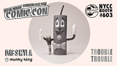 New York Comic Con 2015 Exclusive Mono Edition Trouble Trouble Vinyl Figure Set by DabsMyla