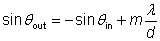 output angle at diffraction grating