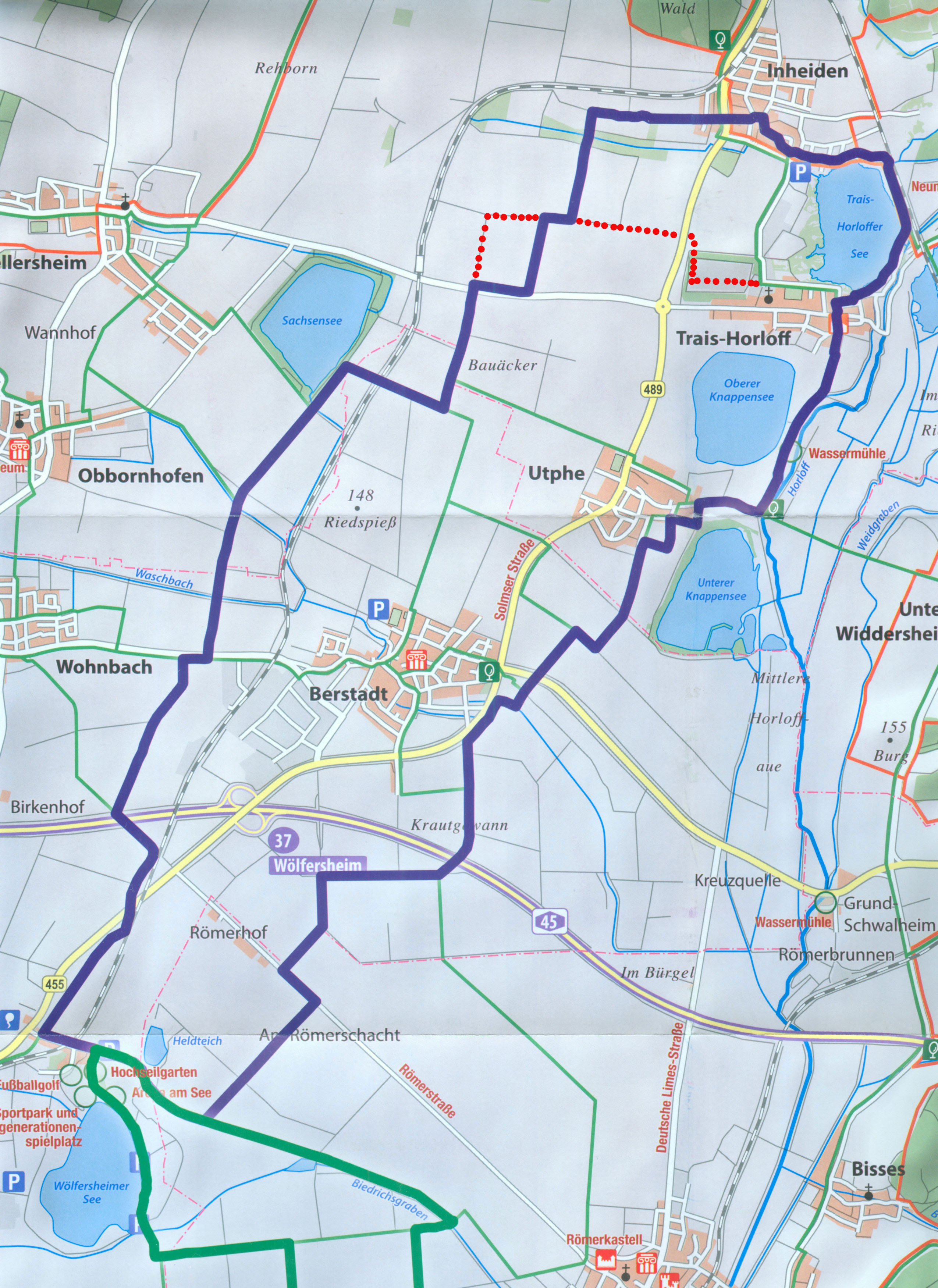 feldwege karte Wetterauer Seenplatte neue und bessere RandwanderkarteWetter Radweg