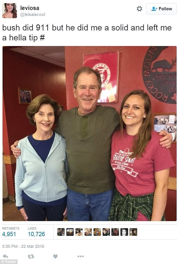 memes george w bush A Waitress Got a Lot of Hate After Tweeting About Her Tip From George W. Bush With a 9/11 Joke