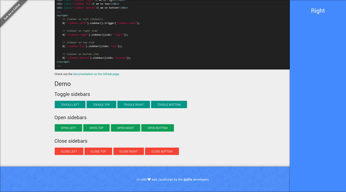 jQuery Sidebar 3.0.0