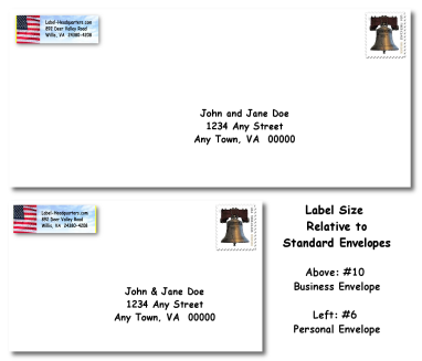 Traditional American Flag Address Labels on Sheets