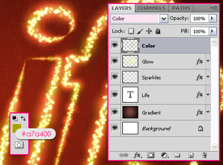 Berkilau Shiny Text Effect langkah 5