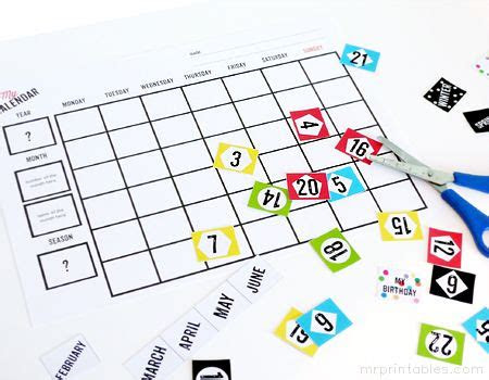  printable blank calendar for kids and lots of other free printables for