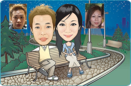 Caricature Drawing Of Adam & Michelle 