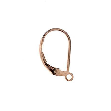 961RGP000800 Findings – Earring -  Euro-style Leverback - 14 Kt Rose Gold-filled (Pair)