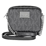 Michael Kors Jet Set Signature Black PVC Crossbody