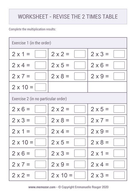  2 times table worksheets pdf multiplying by 2 activities