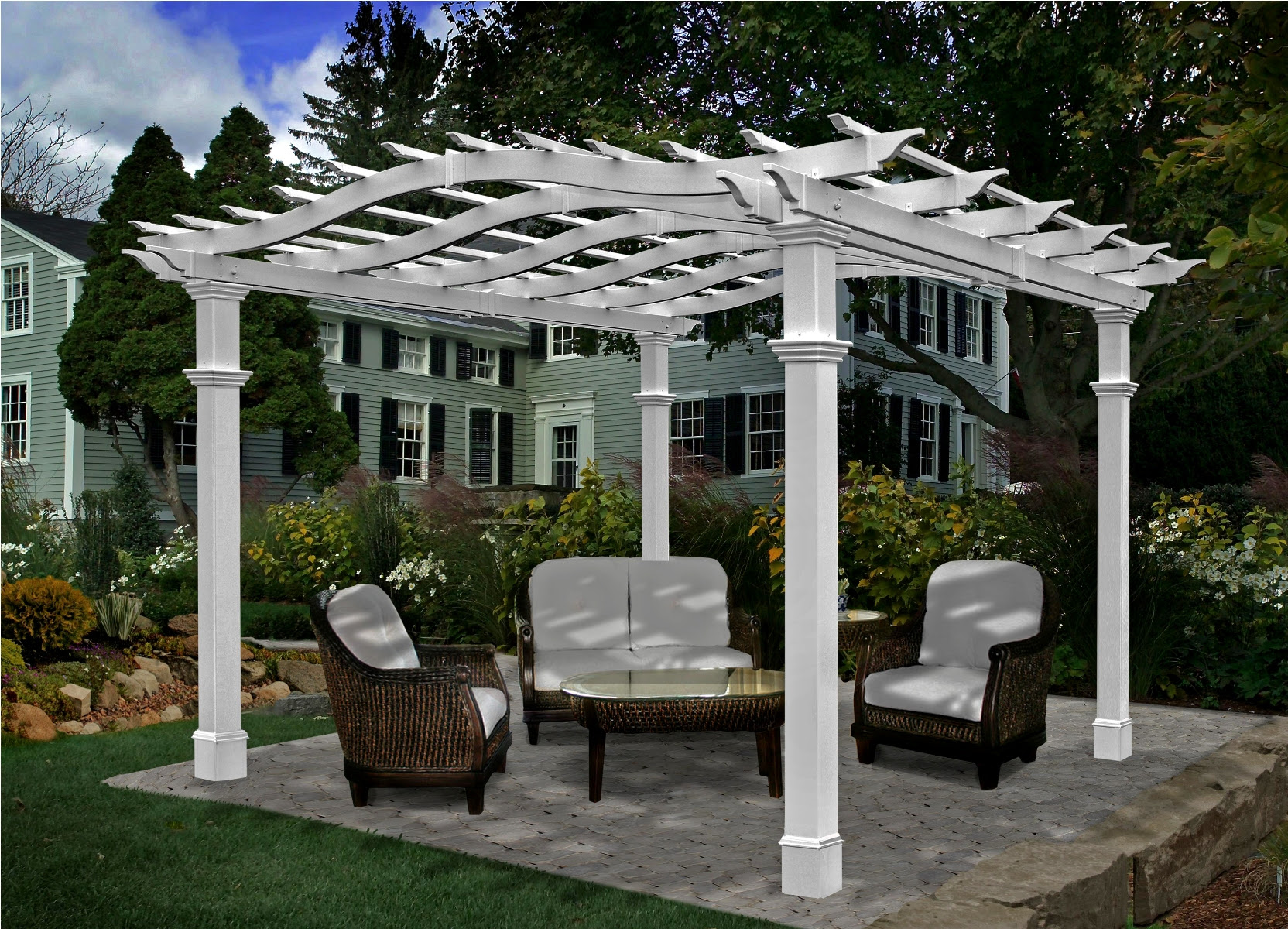 The Rio Pergola - Chadsworth's Advanced Cellular Vinyl Pergolas: shop.