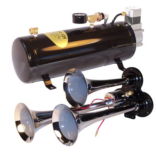 3-Trumpet Train Air Horn Kit -110 PSI Air System 150dB+ image
