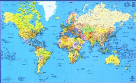 World  Free Download on World Wall Map Decorative By Gabelli