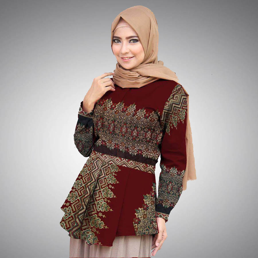 60 Model Baju Batik Wanita Modern Kombinasi Terbaru 2022