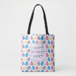 Hippity Hoppity Watercolor Easter Egg Pattern Tote Bag