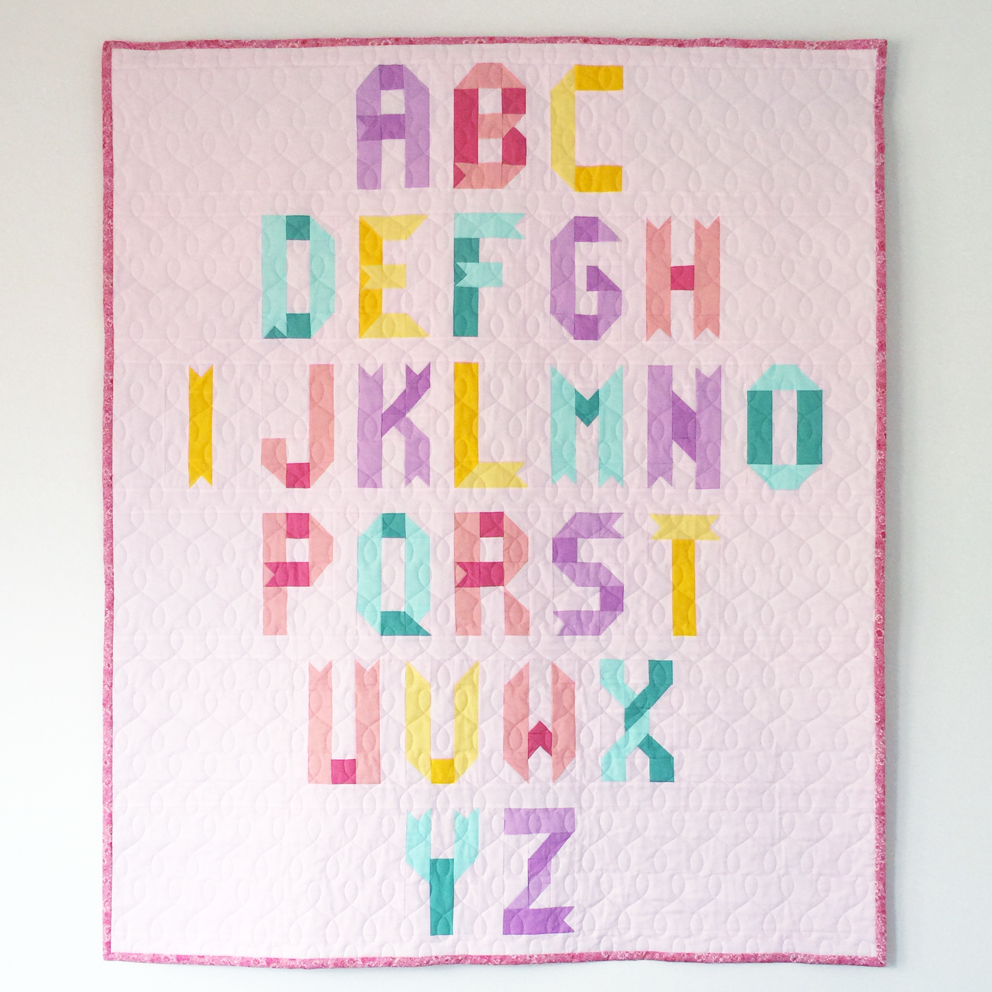 Alphabet Quilt Pattern Ribbon Letters Patchanddot